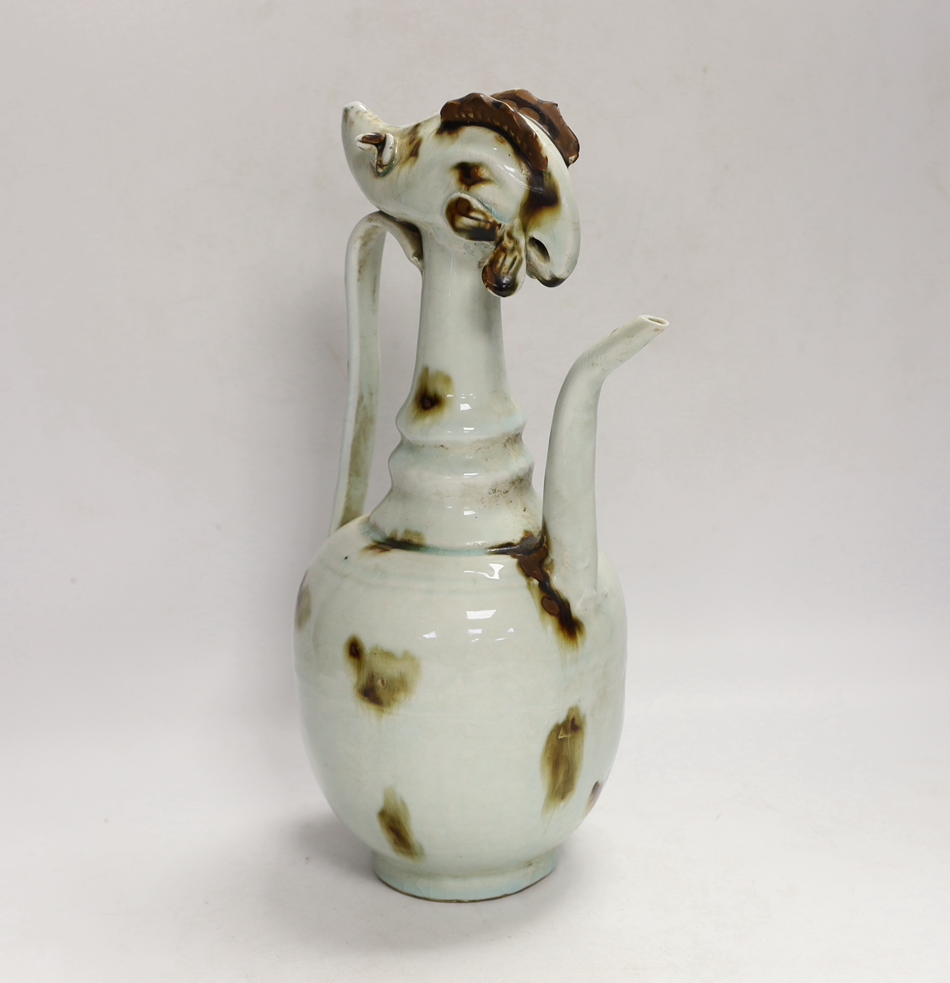 A Chinese longquan chicken head wine ewer, 30cm